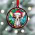 Chihuahua Fawn in Santa Hat Suncatcher Decoration
